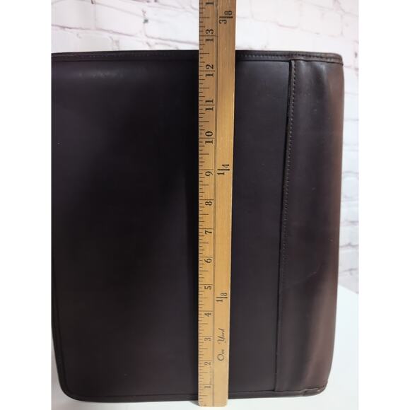 RARE Coach USA Rugby Logo Brown Leather Portfolio Notepad Holder Folio 12.5 X 10 - Picture 11 of 12